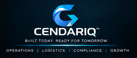 CENDARIQ banner: Built Today. Ready for Tomorrow. Operations, Logistics, Compliance, Growth.